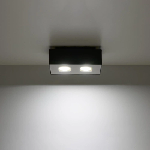 Černý čtvercový stropní svítidlo MONO 2 Sollux moderní kovové do obýváku a kuchyně