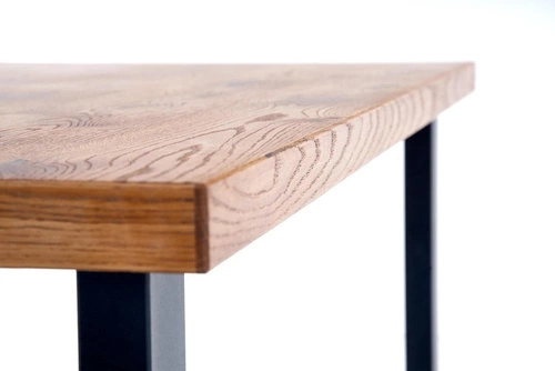 Rozkládací jídelní stůl Sarus moderní dub přírodní černé nohy 126-206x80 cm Intesi