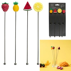 Intesi Fruit sada 4 míchátek na drinky barevné doplňky na koktejly