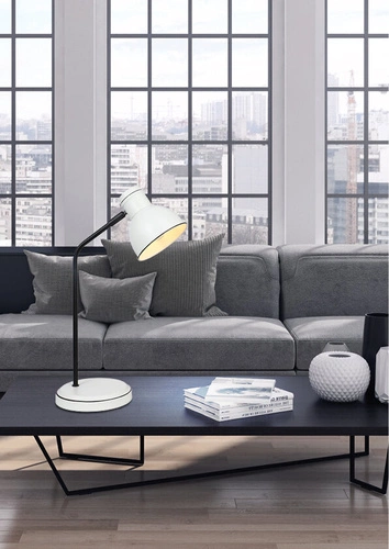 Noční stolní lampa Zumba moderní bílo-černá kovová do ložnice a pracovny CANDELLUX