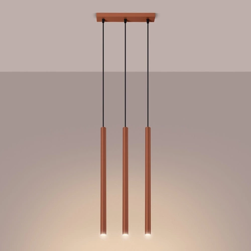 Závěsné stropní svítidlo Pastelo 3 okrově červené moderní nastavitelné do obýváku