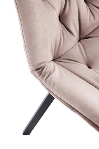 Otočená čalouněná židle Veroniq béžová sametová do jídelny a obýváku moderní Intesi