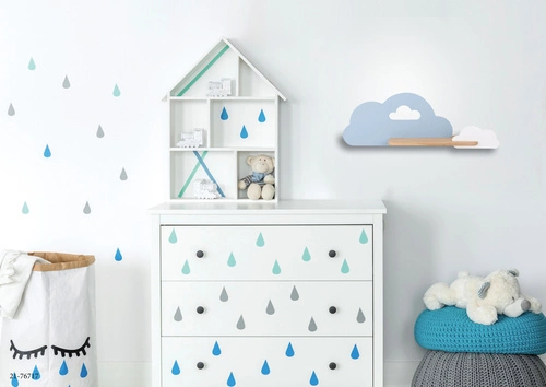 Nástěnné svítidlo Cloud LED 5W 4000K s poličkou modré klasické do dětského pokoje CANDELLUX