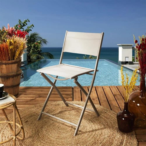 Skládací venkovní židle Elba béžová