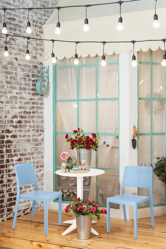 Zahradní plastová židle Emi modrá SCAB Design, stohovatelná, snadné čištění