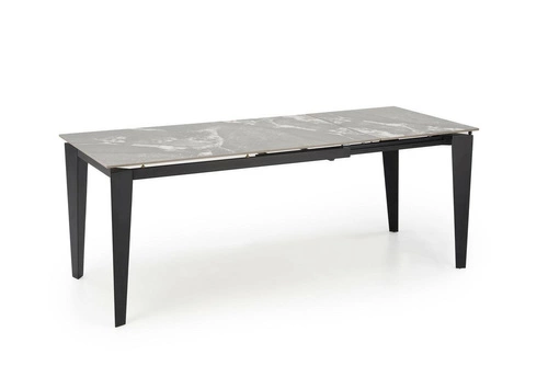 Rozkládací jídelní stůl Asniki moderní černý mramor keramika kovové nohy 201x81 cm Intesi