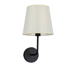 Nástěnné svítidlo Pasteri matně černé 1x40W E14 stínidlo béžové barvy
