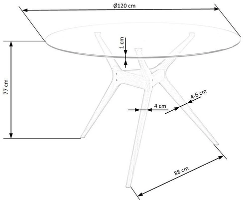 Kulatý skleněný jídelní stůl Sharone 120 cm moderní skandinávský Intesi