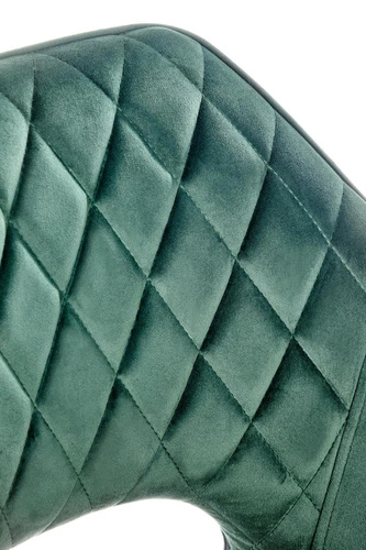 Barová židle Ruban zelená sametová s opěrkou a područkami do kuchyně a jídelny moderní