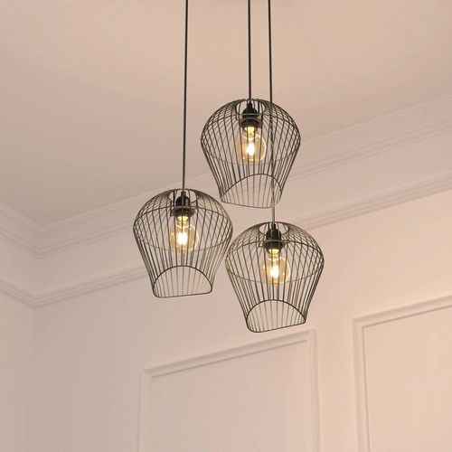 Závěsné svítidlo Jena 3 žárovky černé loftové do obýváku a jídelny Atmosphera