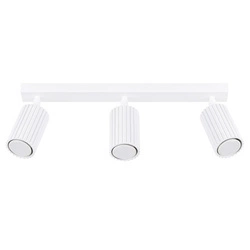 Stropní svítidlo bílé KARBON 3L SOLLUX LIGHTING do obýváku minimalistické hliníkové nastavitelné