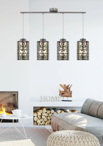 Závěsné svítidlo Nocturno chrom 4x nastavitelné do obýváku, kuchyně nebo nad stůl