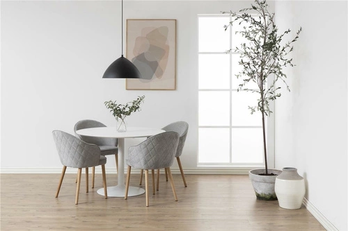 Kulatý jídelní stůl Ibiza 110 cm bílý moderní skandinávský Actona pevný