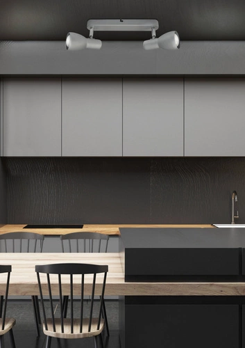 Moderní stropní svítidlo Picardo šedo-stříbrné, nastavitelná, do obývacího pokoje a kuchyně, 2 zdroje