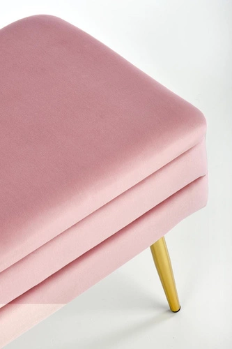 Čalouněná lavice Vanel z sametu se skříňkou do předsíně glamour růžovo-zlatá 78 cm