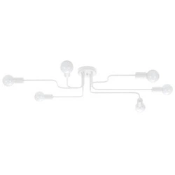 Loftový lustr VECTOR 6 bílý do obýváku a jídelny kovový 6ramenný SOLLUX LIGHTING