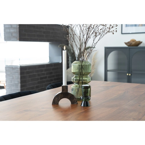House Nordic zelená skleněná rýhovaná váza 25 cm dekorativní do obýváku
