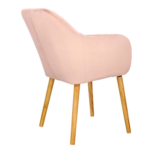 Jídelní židle Emilia Actona sametová růžová s područkami skandinávský glamour