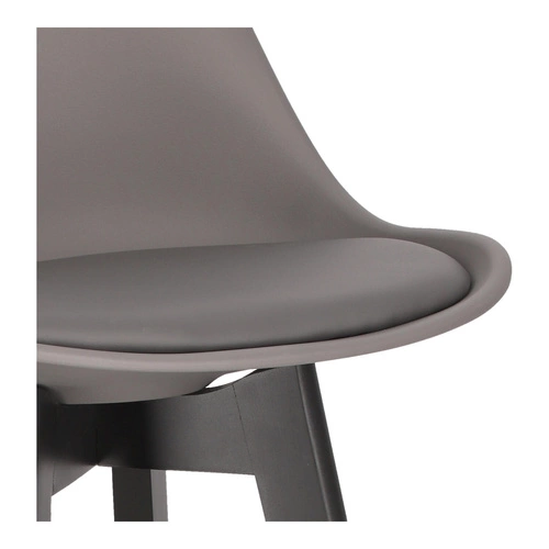 Barová židle s opěrkou Norden šedá moderní dřevěná do kuchyně a k ostrůvku 75 cm