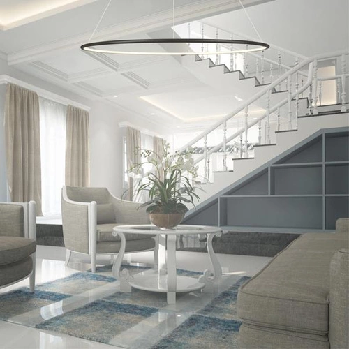 Moderní stropní LED svítidlo Altavola No.1 kulaté černé 100 cm do obýváku