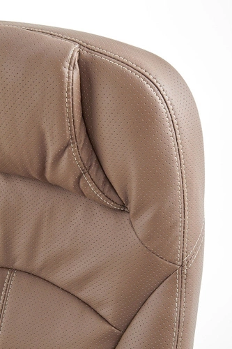 Ergonomická otočná kancelářská židle Carlo světlá hnědá kožená s područkami