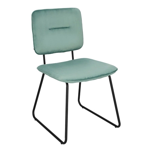 Čalouněná židle Adele Intesi sametová na lyžinách šedá moderní do jídelny a obýváku