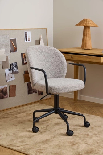 Ergonomická kancelářská židle Patricia Monza 60 béžová bouclé otočná s područkami do kanceláře