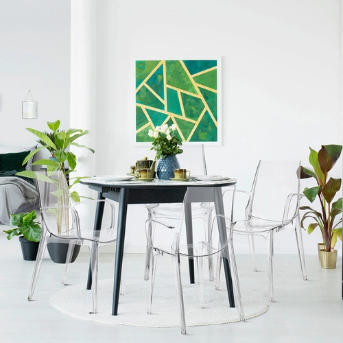 Průhledná jídelní a zahradní židle SCAB Design moderní stohovatelná z plastu
