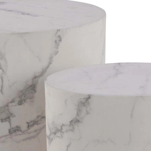 Sada oválných konferenčních stolků Mice bílý mramor moderní do obýváku glamour Actona