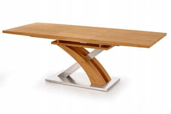 Rozkládací jídelní stůl Doran 160-220 cm moderní zlatý dub na ocelových nohách Intesi