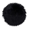Chlupatá kulatá poduška na židli černá 35 cm House Nordic do obýváku