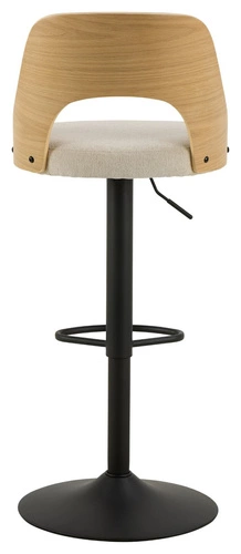 Barová židle Lucy béžová s opěrkou, otočná, výškově nastavitelná, čalouněná do kuchyně a jídelny Actona