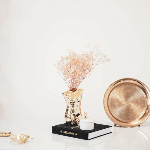 Dekorativní zlatá keramická váza pánský torzo HV decor moderní do obýváku 24 cm