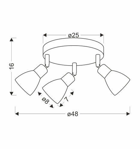 Stropní svítidlo Costa kulaté černé moderní skleněné do obýváku kuchyně koupelny 48 cm