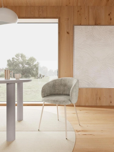 Stůl kulatý Magee 120 cm šedý moderní do jídelny a obývacího pokoje