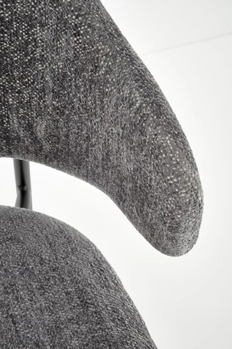 Čalouněná židle Paupe šedá do jídelny a obývacího pokoje moderní na černých nohách Intesi