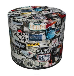 Kulatý čalouněný taburet Creative Intesi multicolor moderní do obýváku nebo ložnice 40 cm