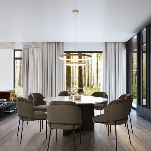 Stropní LED svítidlo RIO 55 zlaté moderní do obýváku a ložnice hliník 62 cm