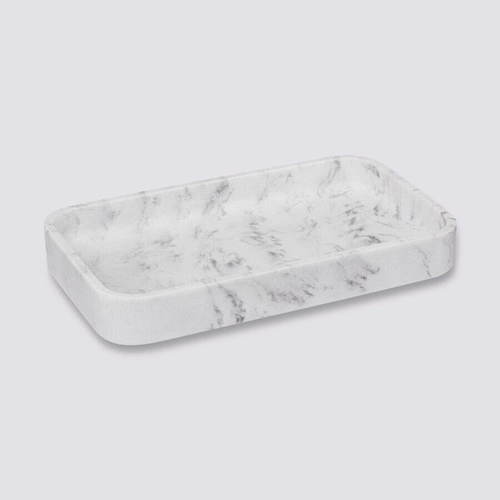 Mýdlenka Lea bílý mramor obdélníková do koupelny moderní 5five simply smart