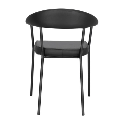 Čalouněná jídelní židle Ava Actona s područkami, černá ekokůže, industriální styl