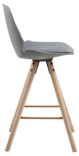 Barová židle Oslo šedá s opěrkou do kuchyně, dřevěná na dubových nohách, moderní Actona