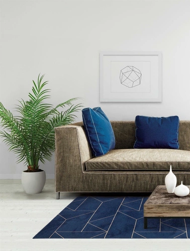 Modrý obdélníkový koberec do obýváku Marlin Indigo Carpet Decor snadno čistitelný 160x200 cm
