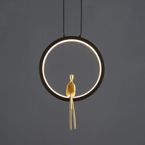 Závěsné LED svítidlo AMICI černo-zlaté 27 cm do obýváku a nad stůl výškově nastavitelné