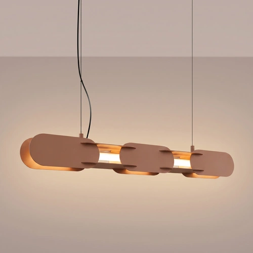 Závěsné LED svítidlo CHAIN 91 mocca moderní nad jídelní stůl