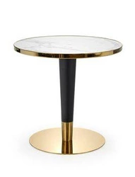 Kulatý jídelní stůl bílý mramor Mosa Intesi moderní glamour na jedné noze do jídelny a obýváku