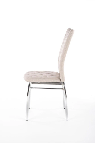 Čalouněná židle Montana Intesi béžová do jídelny moderní s kovovými nohami chrom