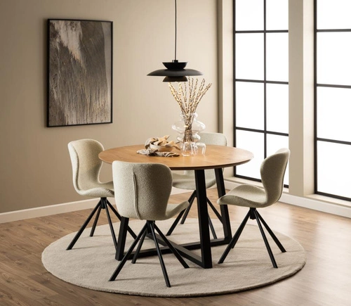 Otočná židle Batilda krémová bouclé Actona do jídelny a kanceláře moderní čalouněná