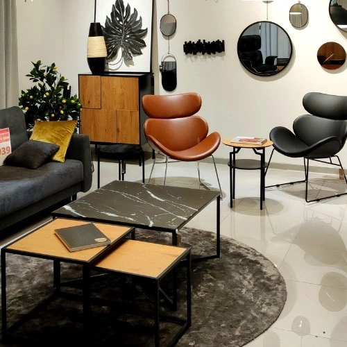 Sada dvou konferenčních stolků Seaford moderní do obýváku, 40x40 cm a 50x50 cm