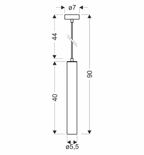 Moderní černé závěsné svítidlo Tubo s nastavitelnou výškou do obýváku nebo nad kuchyňský ostrůvek 40 cm