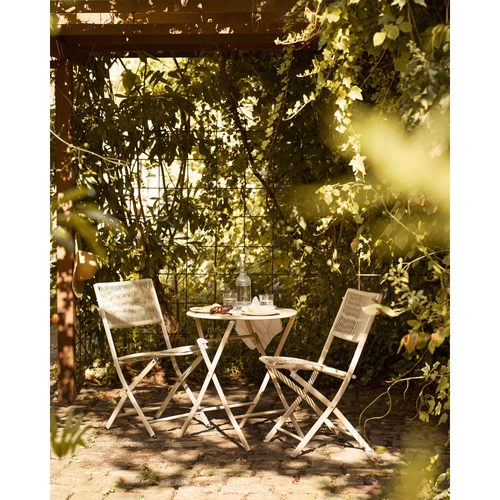 Zahradní bistro set Arcas taupe kovový na terasu 2 židle a stůl